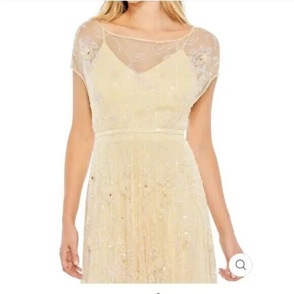 NWT MAC DUGGAL Embroidered Beaded/Rhinestone 3D Flower 70274 Gown Dress‎ Size 10 - Picture 2 of 7